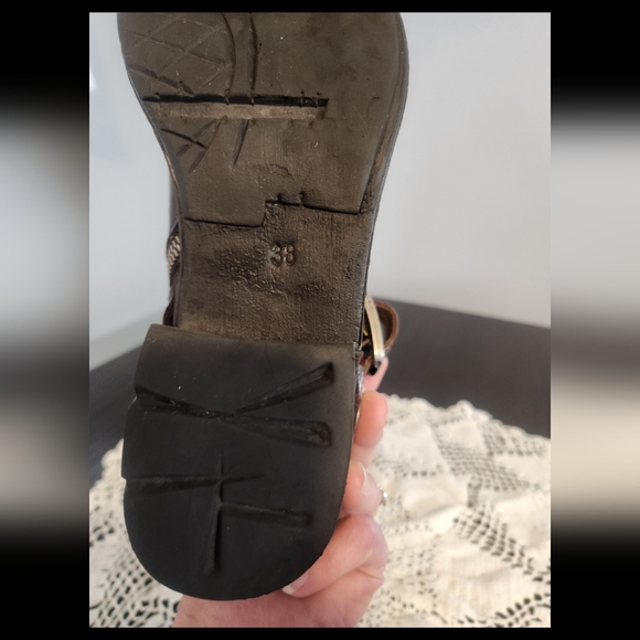 A.S.98 RARE ROCK & ROLL MOTO  Brown Boots with Straps and Studs - Picture 5 of 6